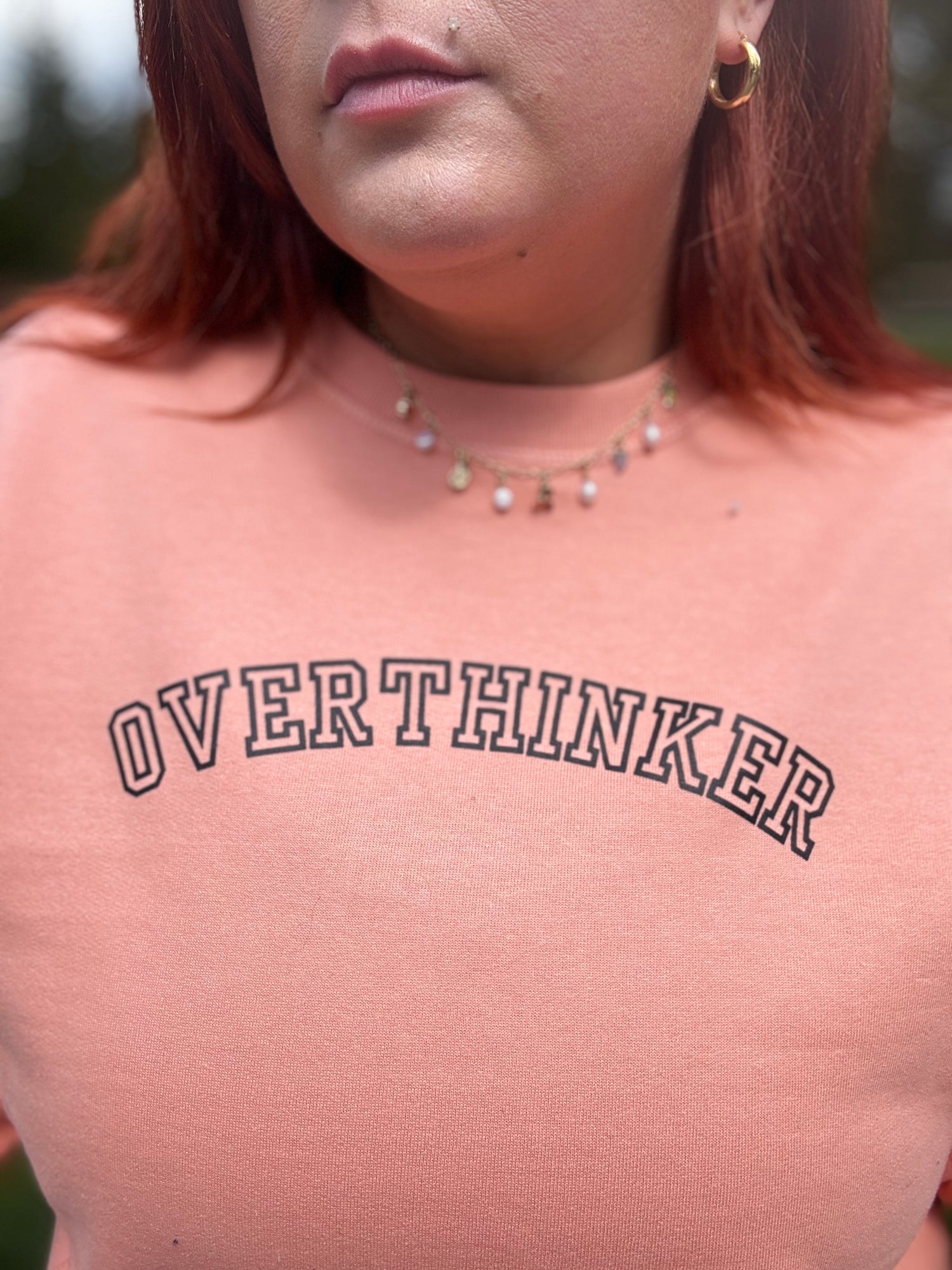 Overthinker Crewneck in Peach