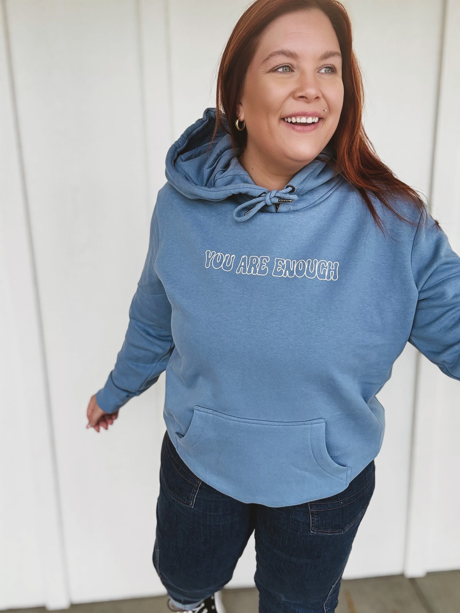 You are Enough Hoodie in Blue