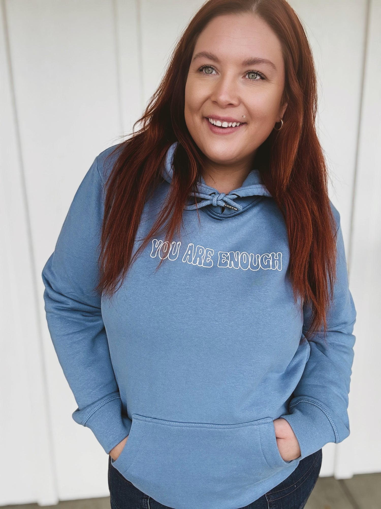 You are Enough Hoodie in Blue