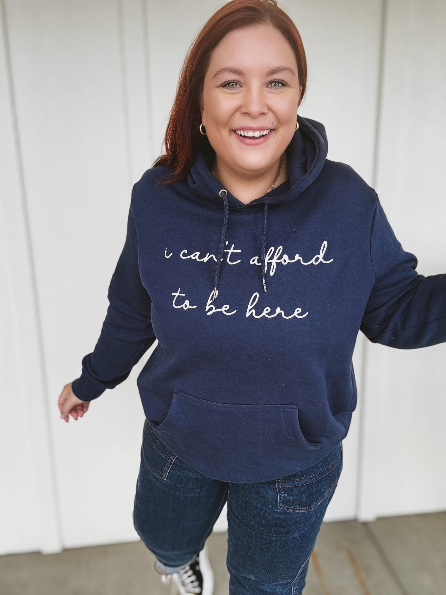 I Can't Afford to be Here Hoodie in Navy