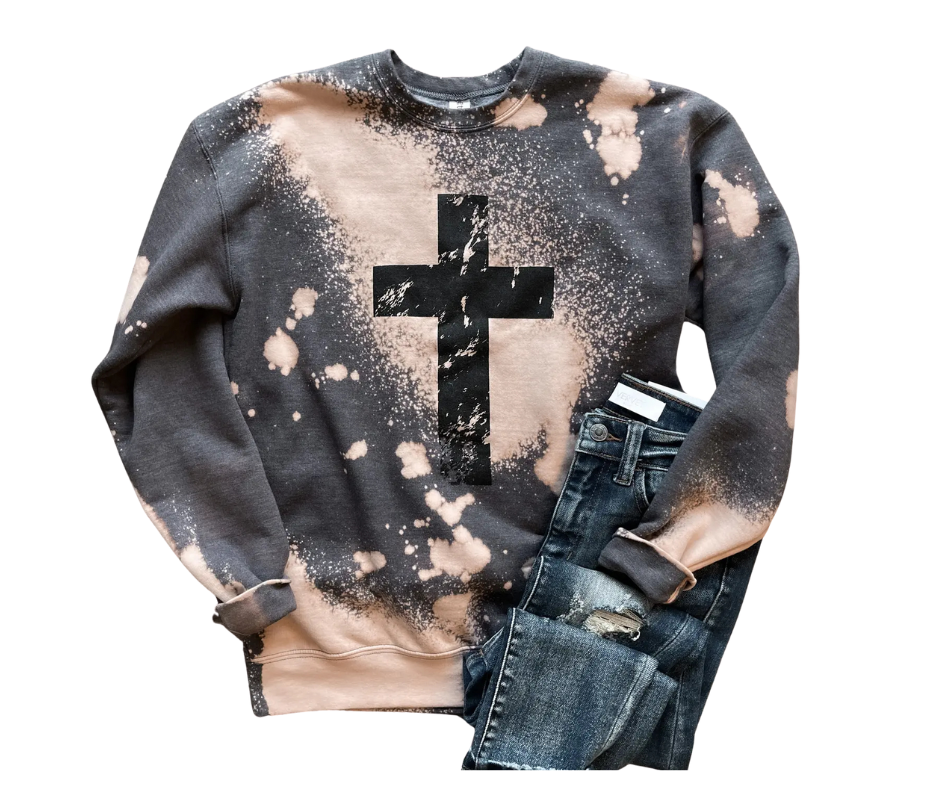 DOORBUSTER Bleached Cross Graphic Crewneck
