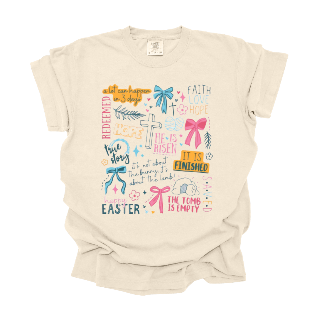 Easter Collage Graphic Tee in Cream