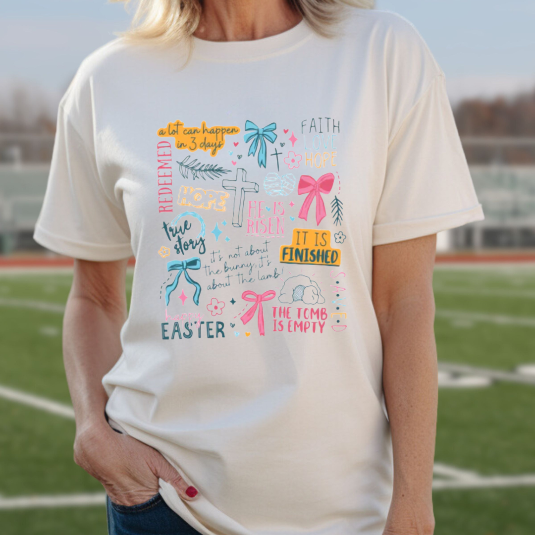 Easter Collage Graphic Tee in Cream