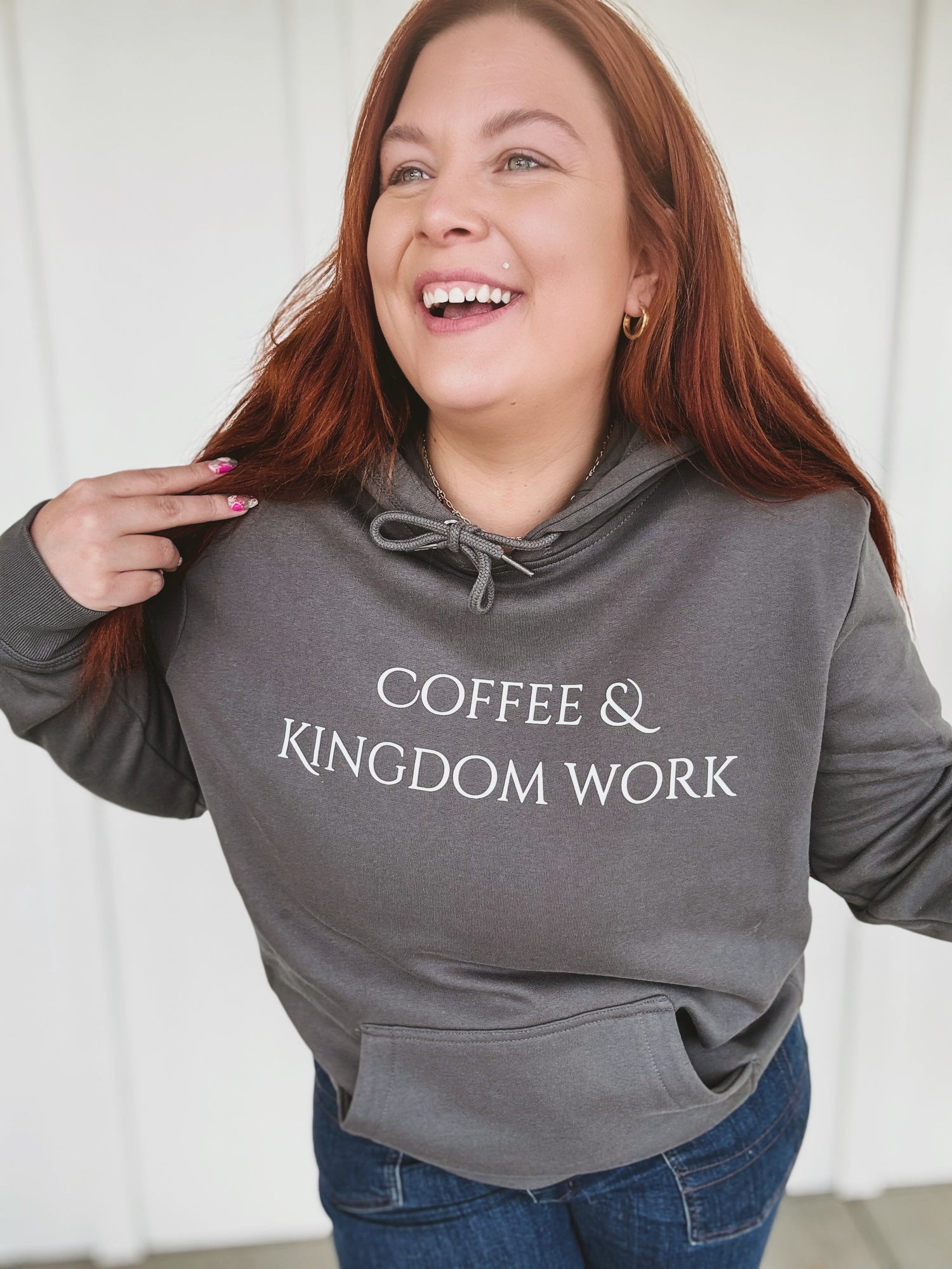Coffee & Kingdom Work Hoodie in Charcoal