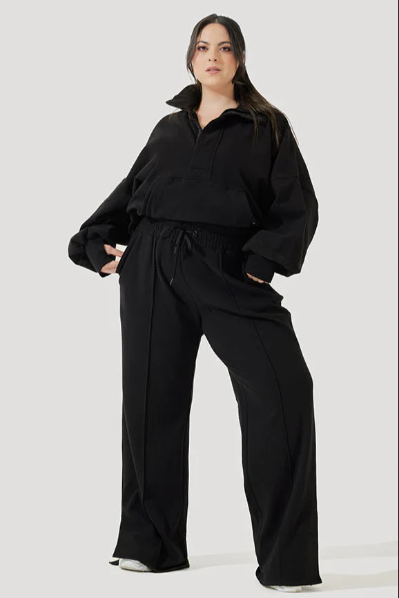 In the Clouds Cropped Half-Zip in Black